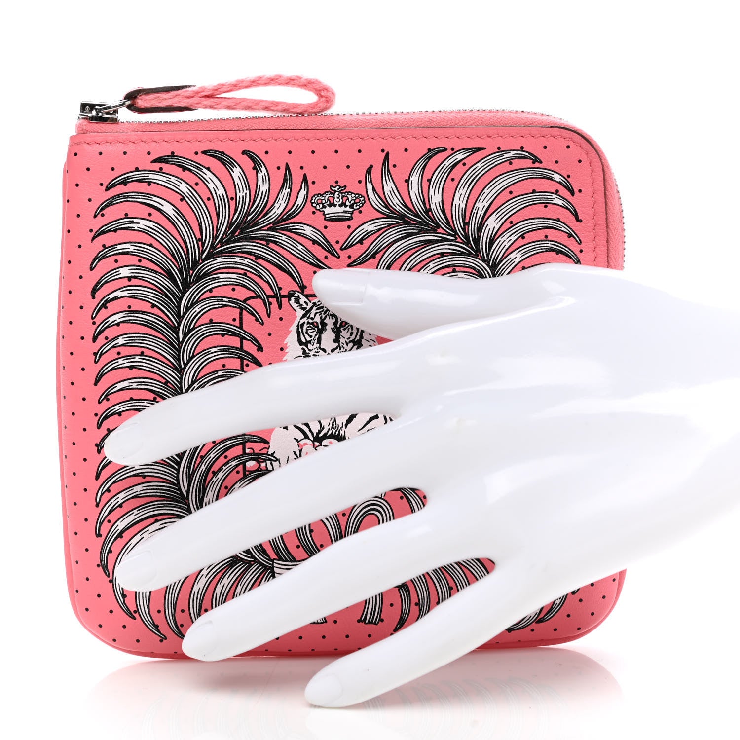 Hermes Swift Tigre Royal Bandana Carre Pocket Pouch Rose Ete 2 of 8