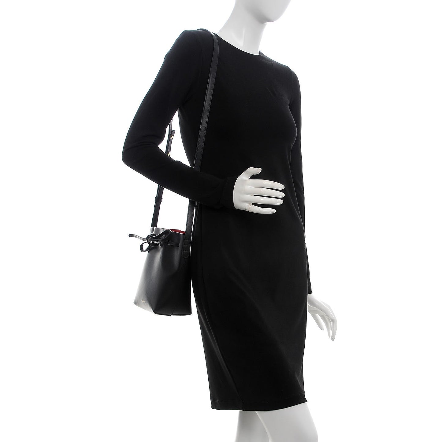 Calfskin Mini Mini Bucket Bag Black Flamma