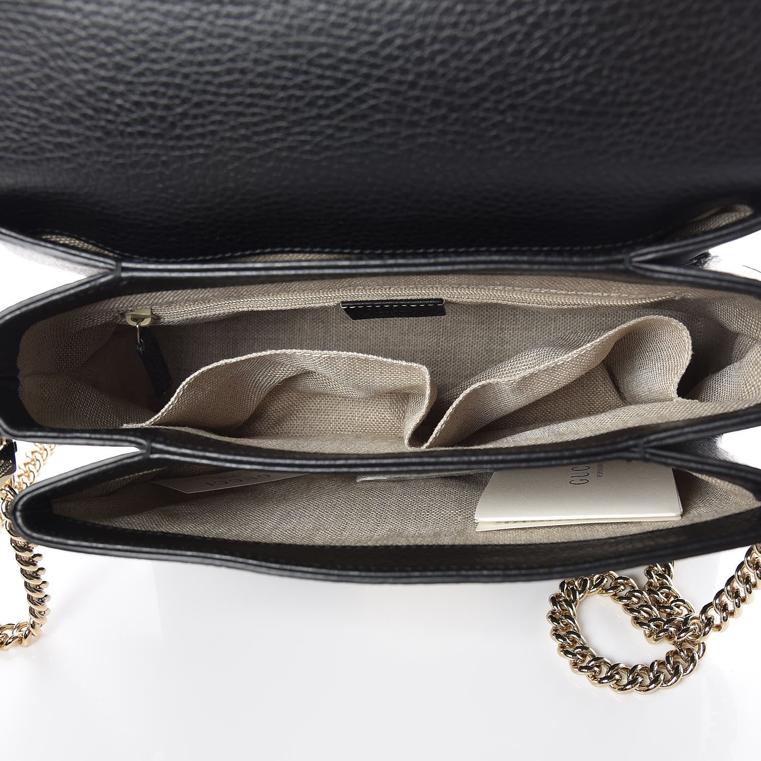 Gucci Dollar Calfskin Interlocking G Top Handle Shoulder Bag Black 7 of 8