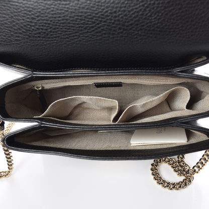Gucci Dollar Calfskin Interlocking G Top Handle Shoulder Bag Black 7 of 8