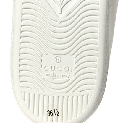 Gucci Calfskin Interlocking G Perforated Womens Ace Sneakers 36.5 White Hibiscus Red 9 of 12