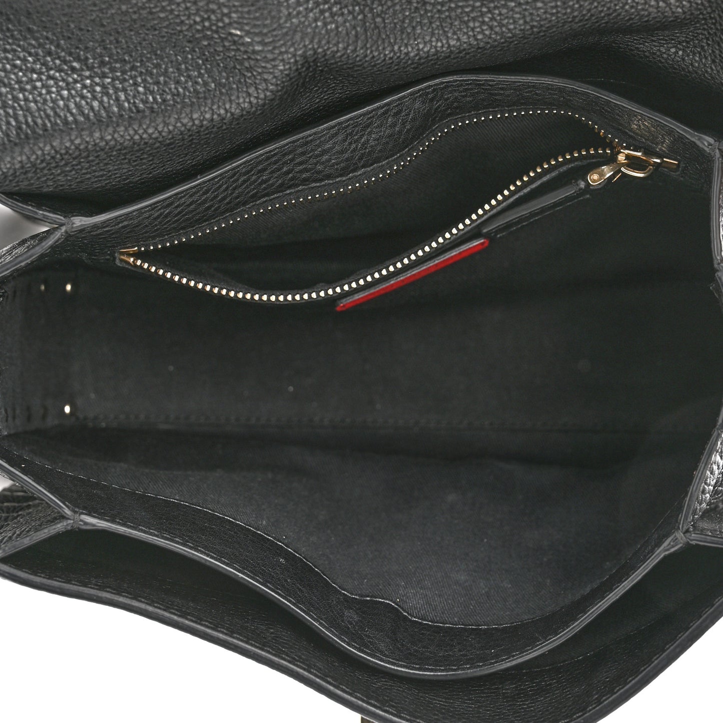 Pebbled Calfskin Medium Rockstud Flap Saddle Bag Black