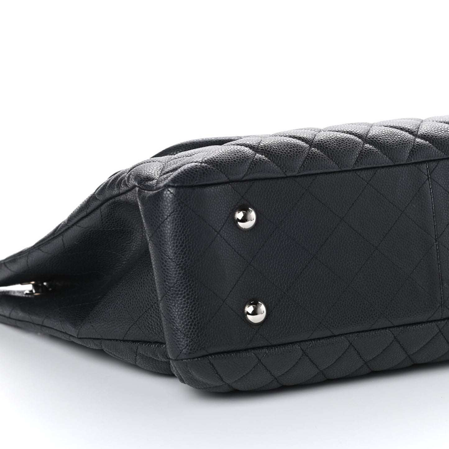Caviar Quilted Flap Tote Dark Grey