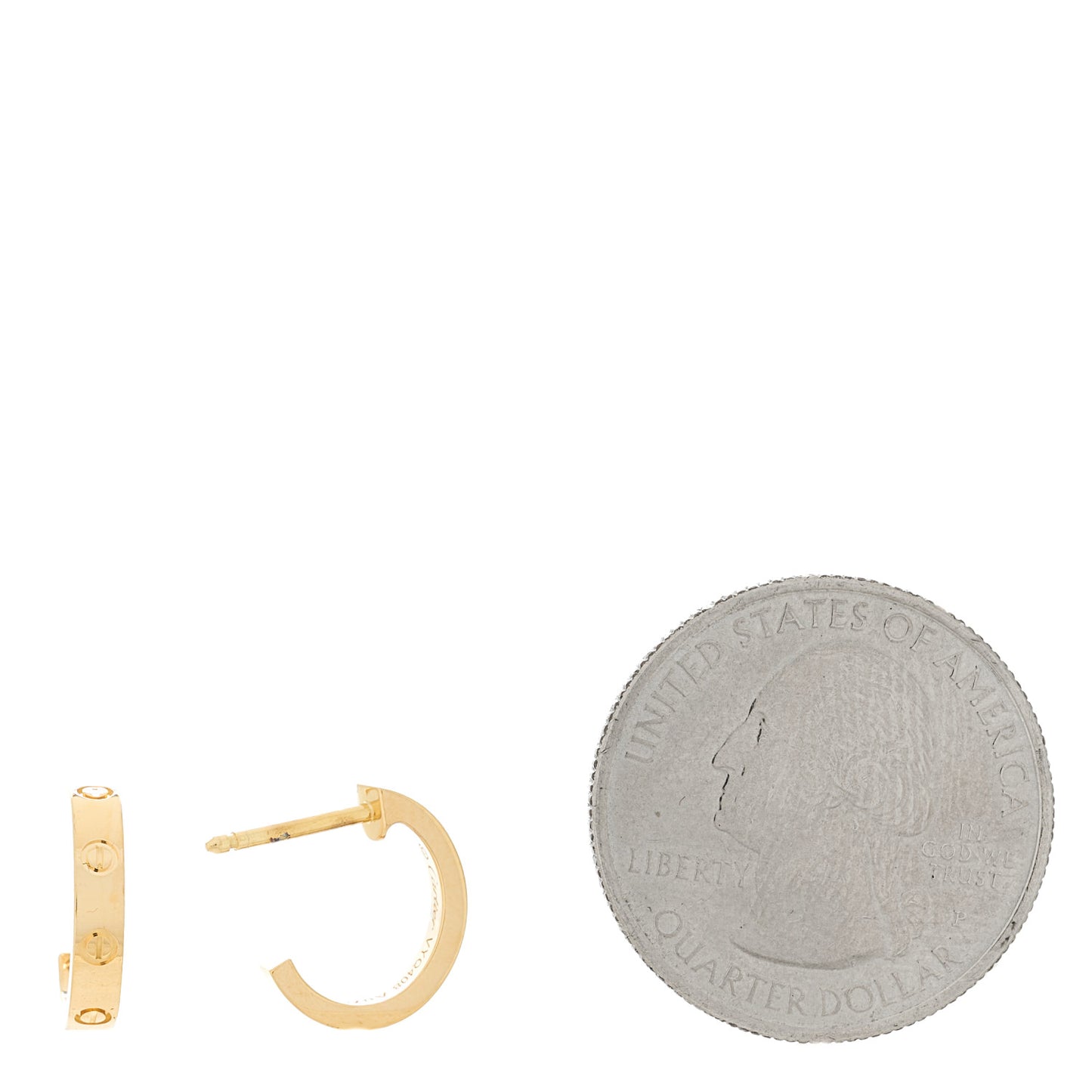 18K Yellow Gold Small LOVE Hoop Earrings