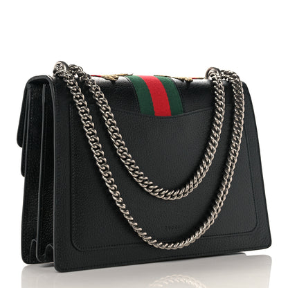 Gucci Calfskin Web Floral Embroidered Medium Dionysus Shoulder Bag Black 3 of 18