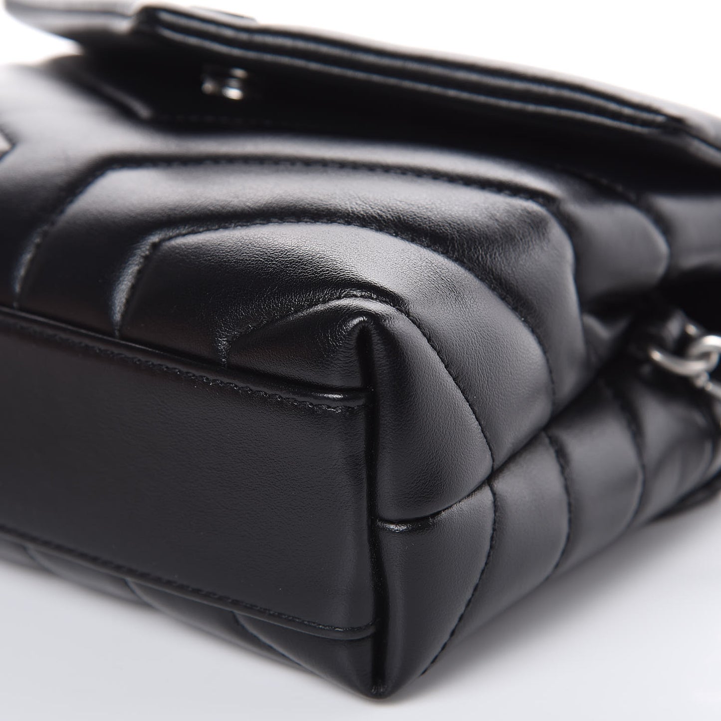 Calfskin Y Quilted Monogram Toy Loulou Crossbody Bag Black