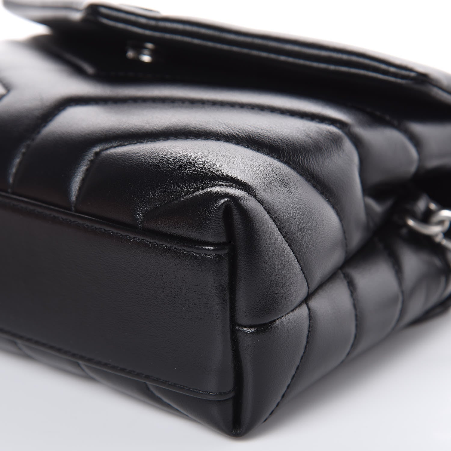 Saint Laurent Calfskin Y Quilted Monogram Toy Loulou Crossbody Bag Black 9 of 9