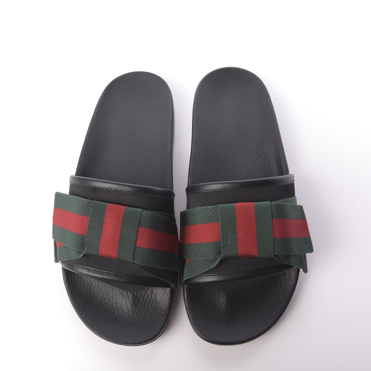 Gucci Satin Web Bow Slide Sandals 40 Black 5 of 9