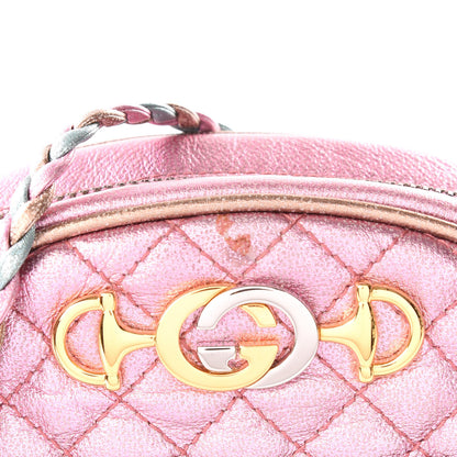 Gucci Laminated Nappa Trapuntata Mini Zumi Dome Shoulder Bag Rosa Lago Rame 12 of 12