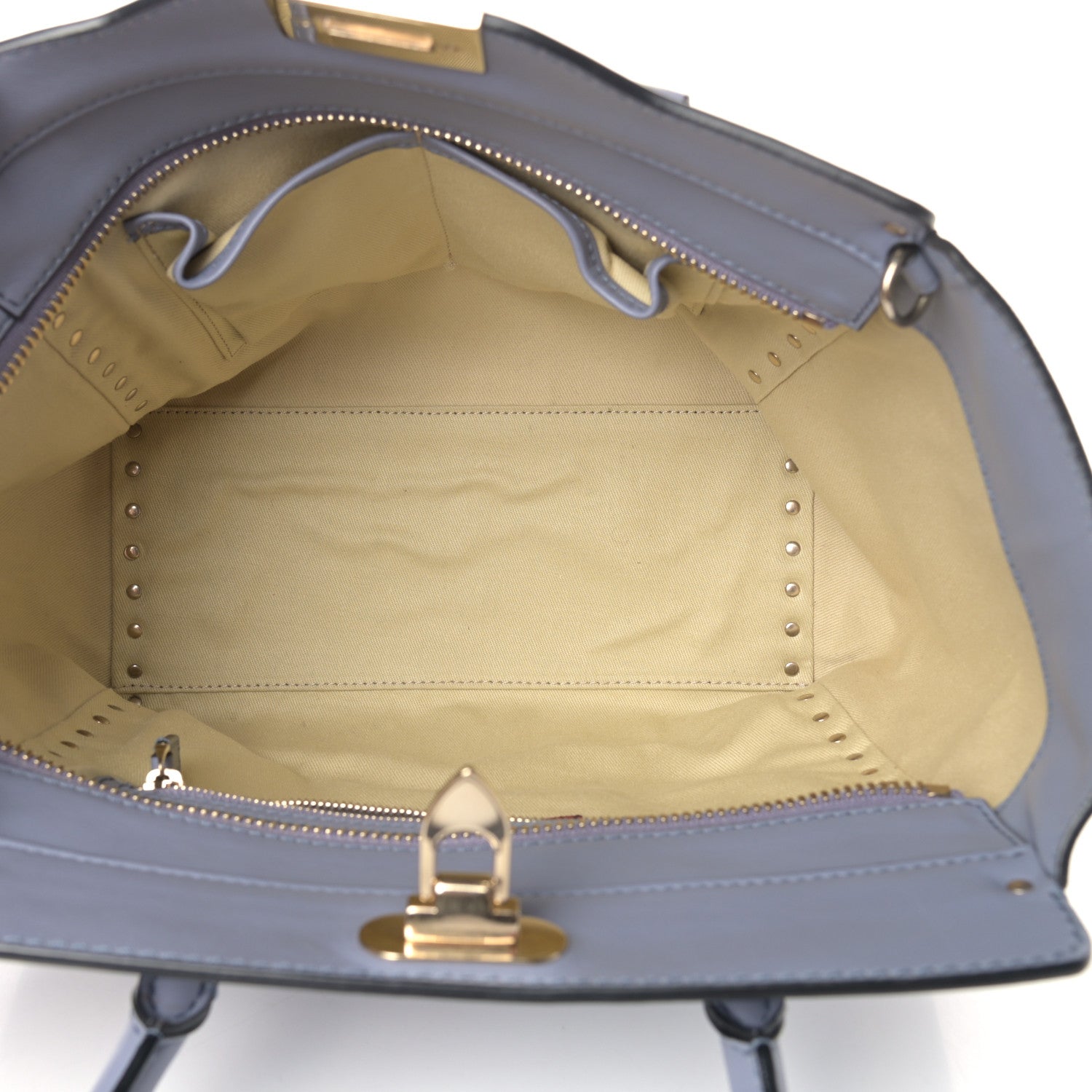 Valentino Garavani Vitello Rockstud Double Handle Tote London Stone 4 of 13