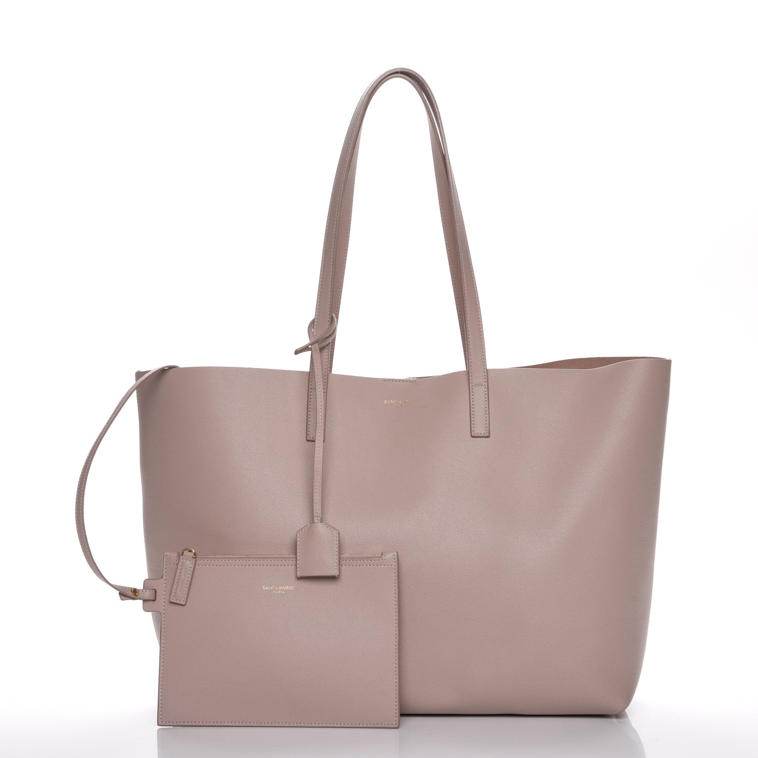Saint Laurent Calfskin Large Shopping Tote Rose Antic 5 of 9