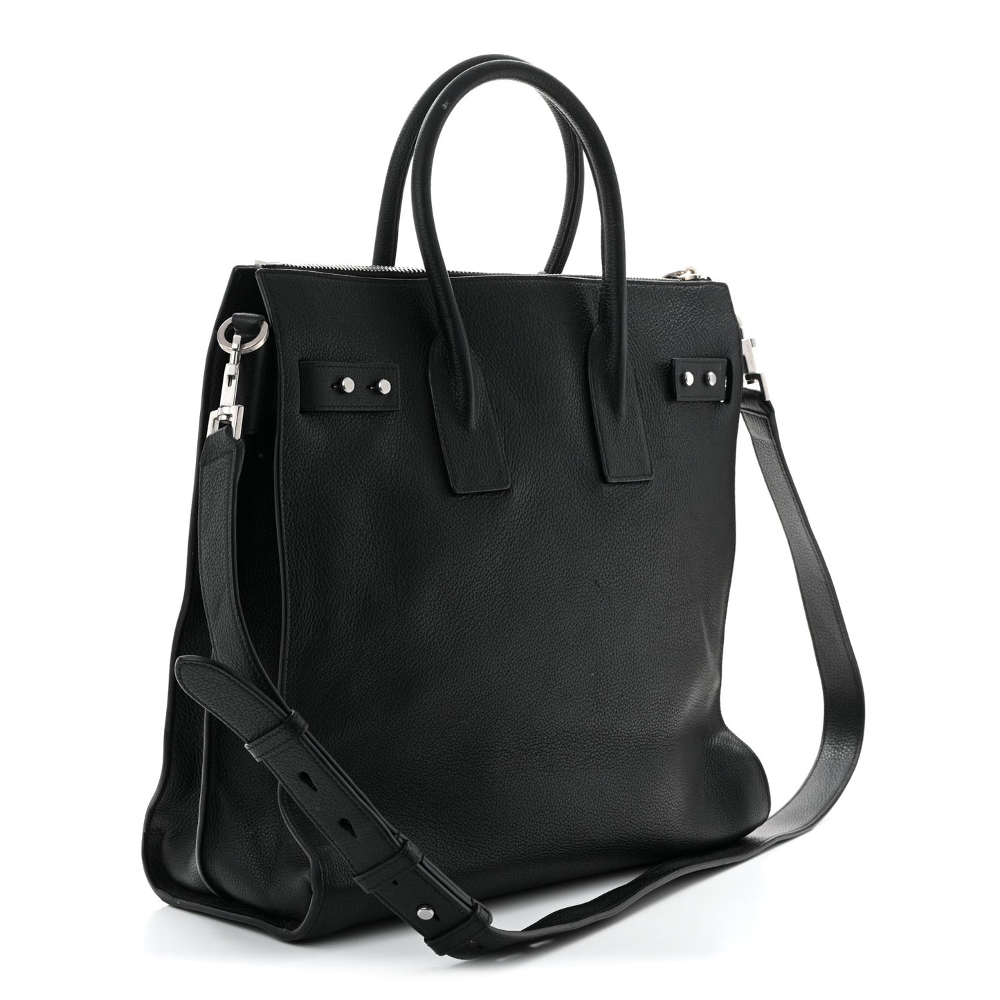 Grained Calfskin Sac De Jour Souple North South Tote Black