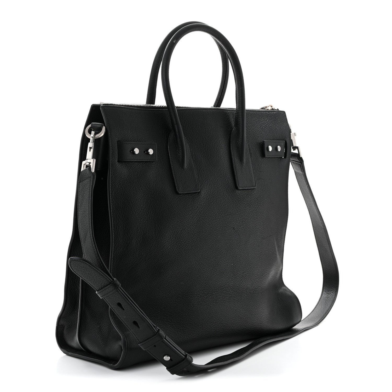 Saint Laurent Grained Calfskin Sac De Jour Souple North South Tote Black 3 of 12