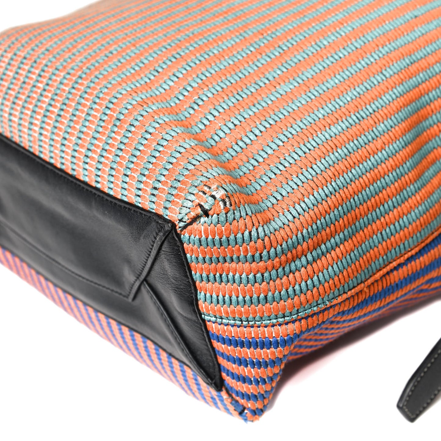 Woven Canvas Small Twisted Cabas Multicolor