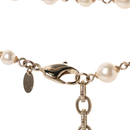 Chanel Pearl Bead Crystal CC Long Necklace Gold 6 of 6