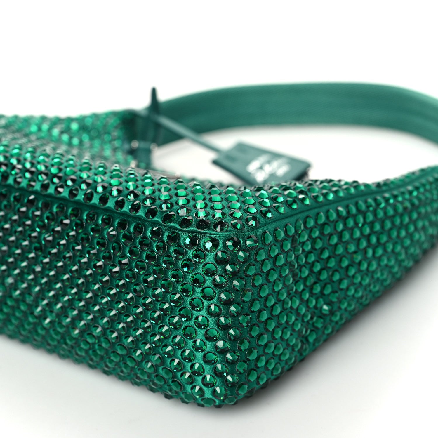 Prada Satin Crystal Mini Re-Edition 2000 Bag Mango 9 of 10