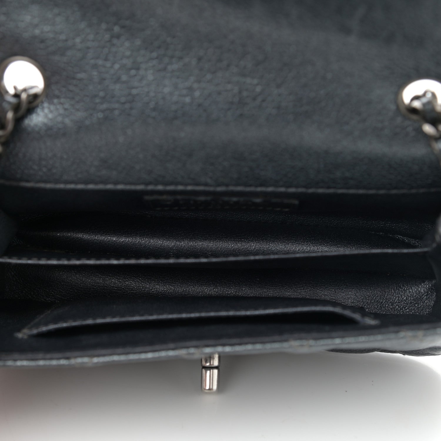 Chanel Metallic Caviar Quilted Extra Mini Flap Charcoal 7 of 11