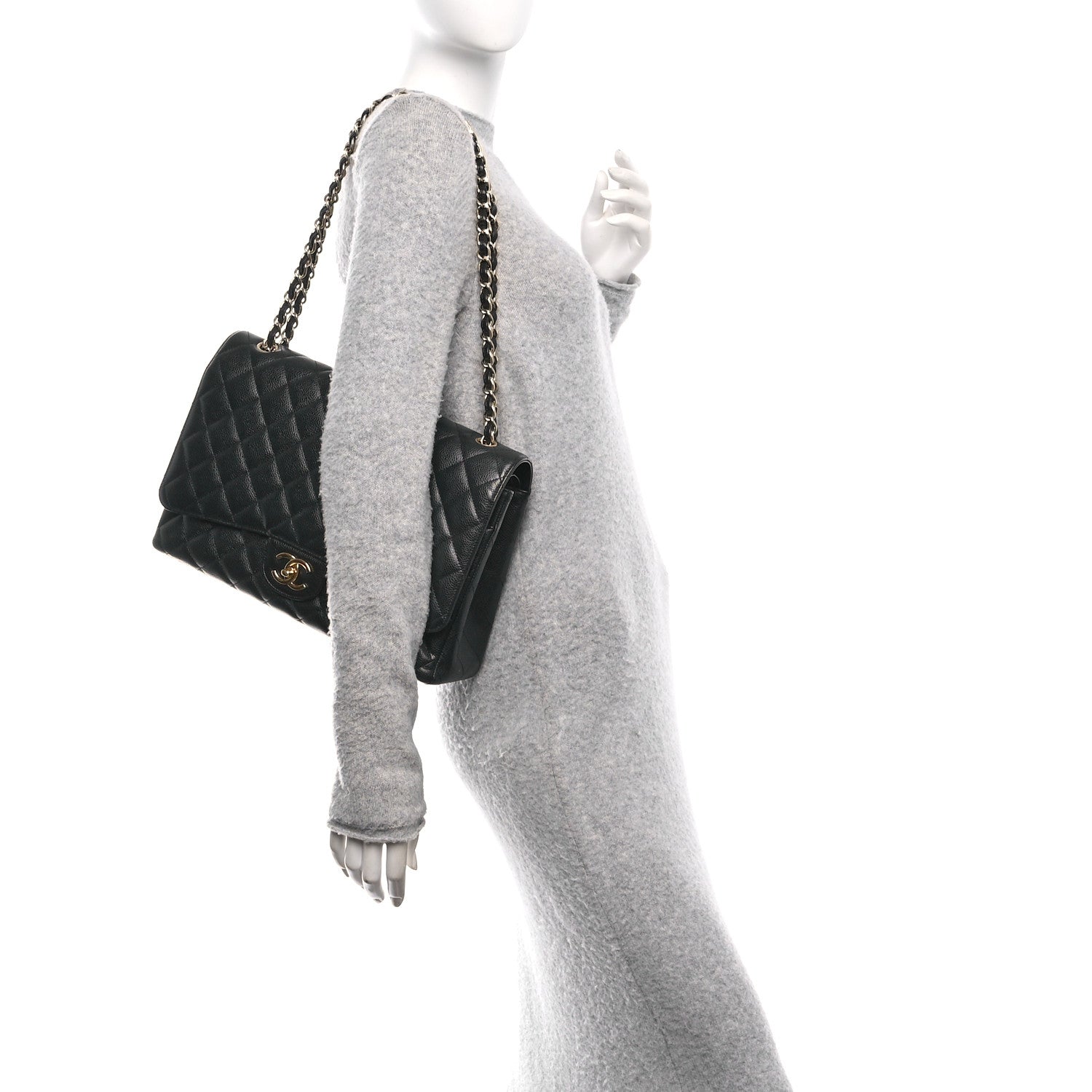 Chanel Caviar Quilted Maxi Double Flap Black 2 of 11