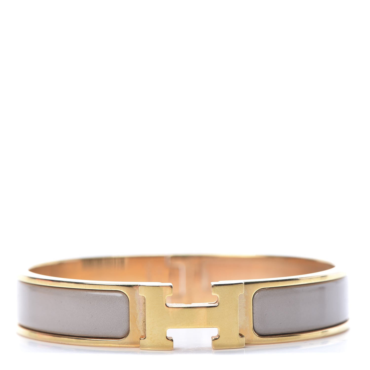 Hermes Enamel Narrow Clic Clac H Bracelet GM Marron Glace 1 of 6