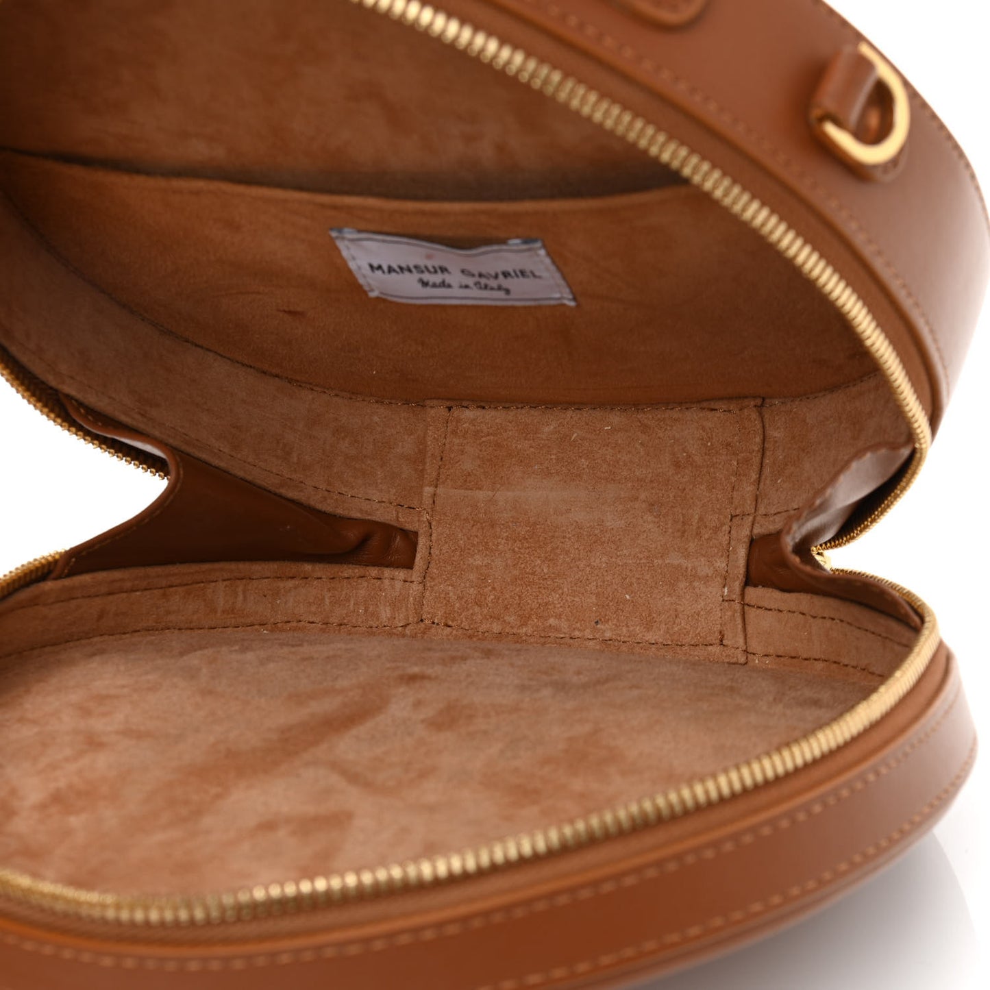 Calfskin Circle Crossbody Bag Camello