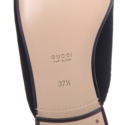 Gucci Velvet Crystal Embroidered Womens Princetown Slippers 37.5 Black 8 of 9
