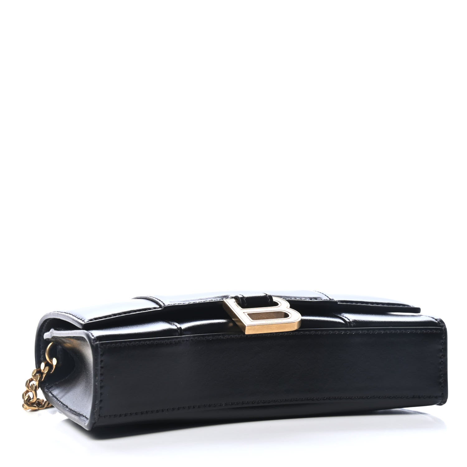 Balenciaga Shiny Box Calfskin Hourglass Chain Bag Black 3 of 4