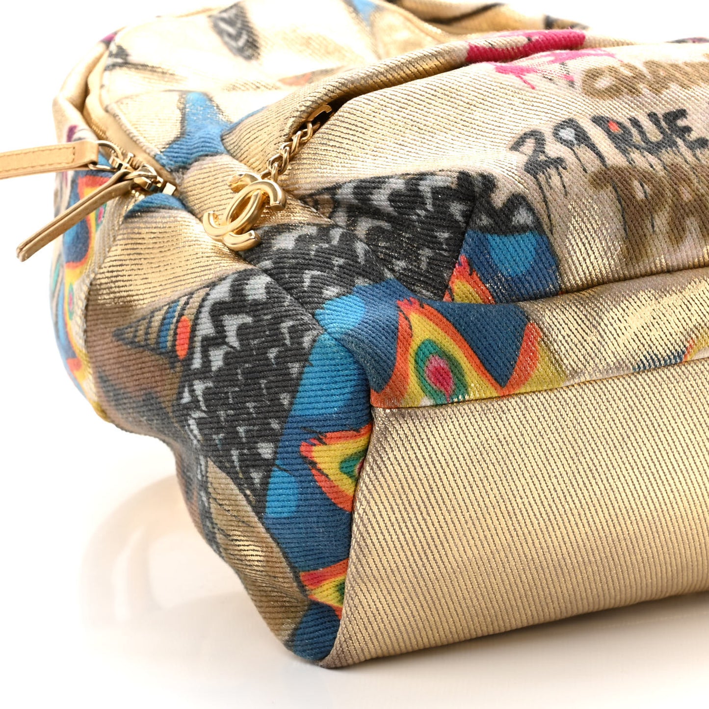 Graffiti Printed Canvas Street Spirit Backpack Multicolor