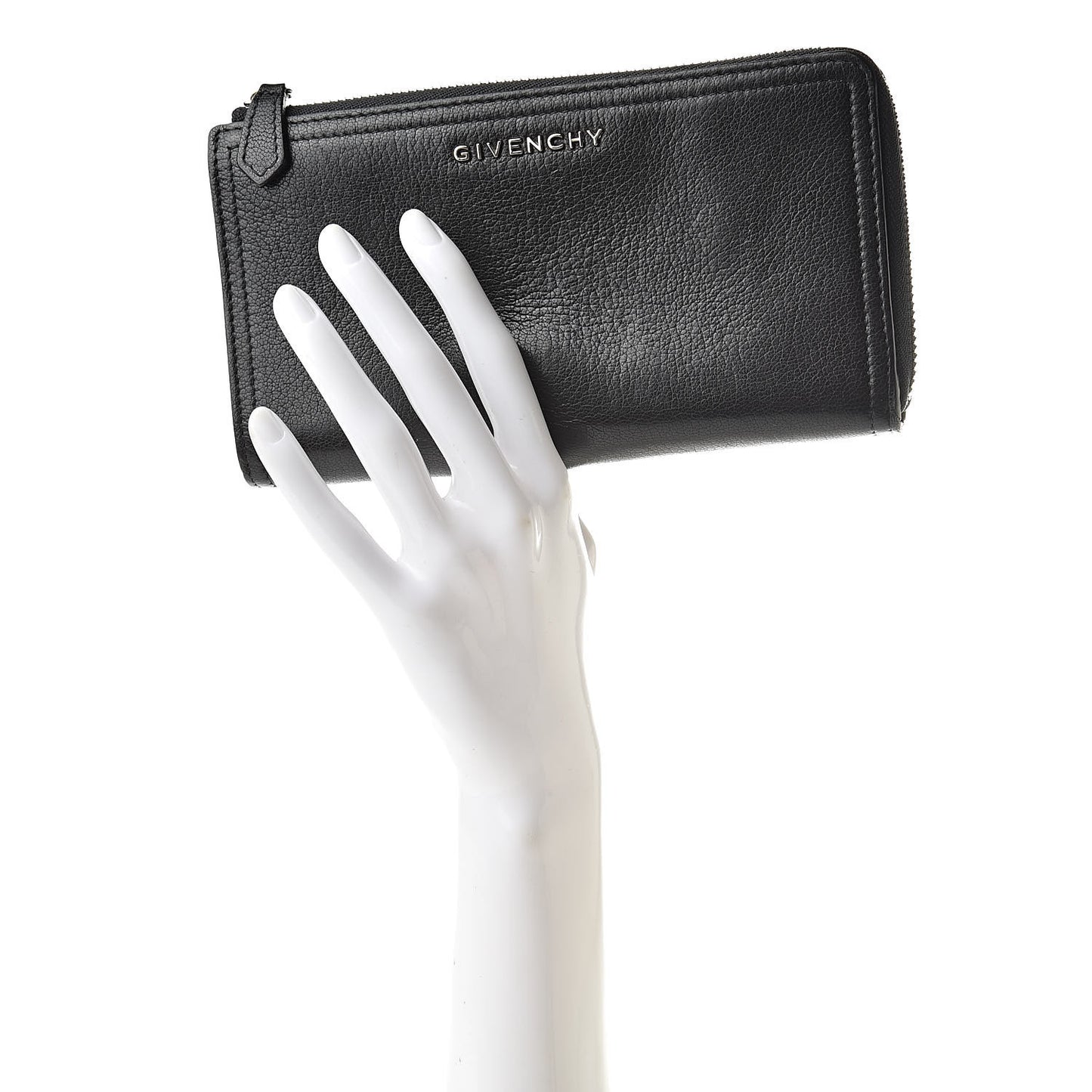Sugar Goatskin Pandora Half Zip Long Wallet Black