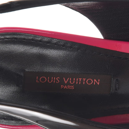 Louis Vuitton Patent Graffiti Slingback Pumps 39 Black Pink 9 of 12