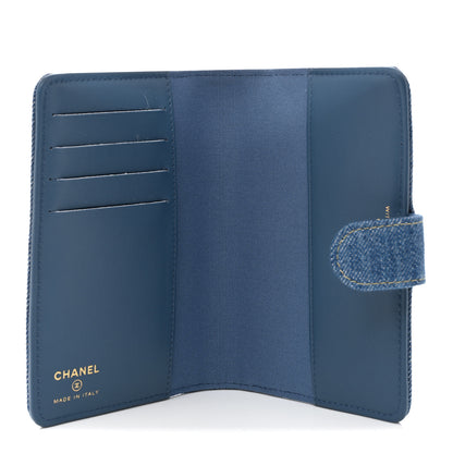 Chanel Denim Passport Holder Blue 5 of 9