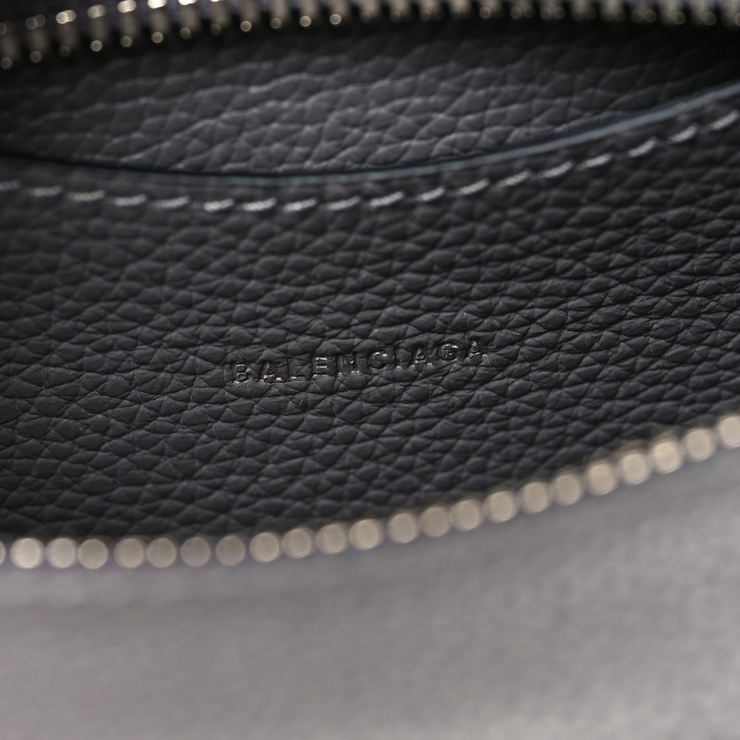 Grained Calfskin Neo Classic Silver Hardware Mini City Dark Grey
