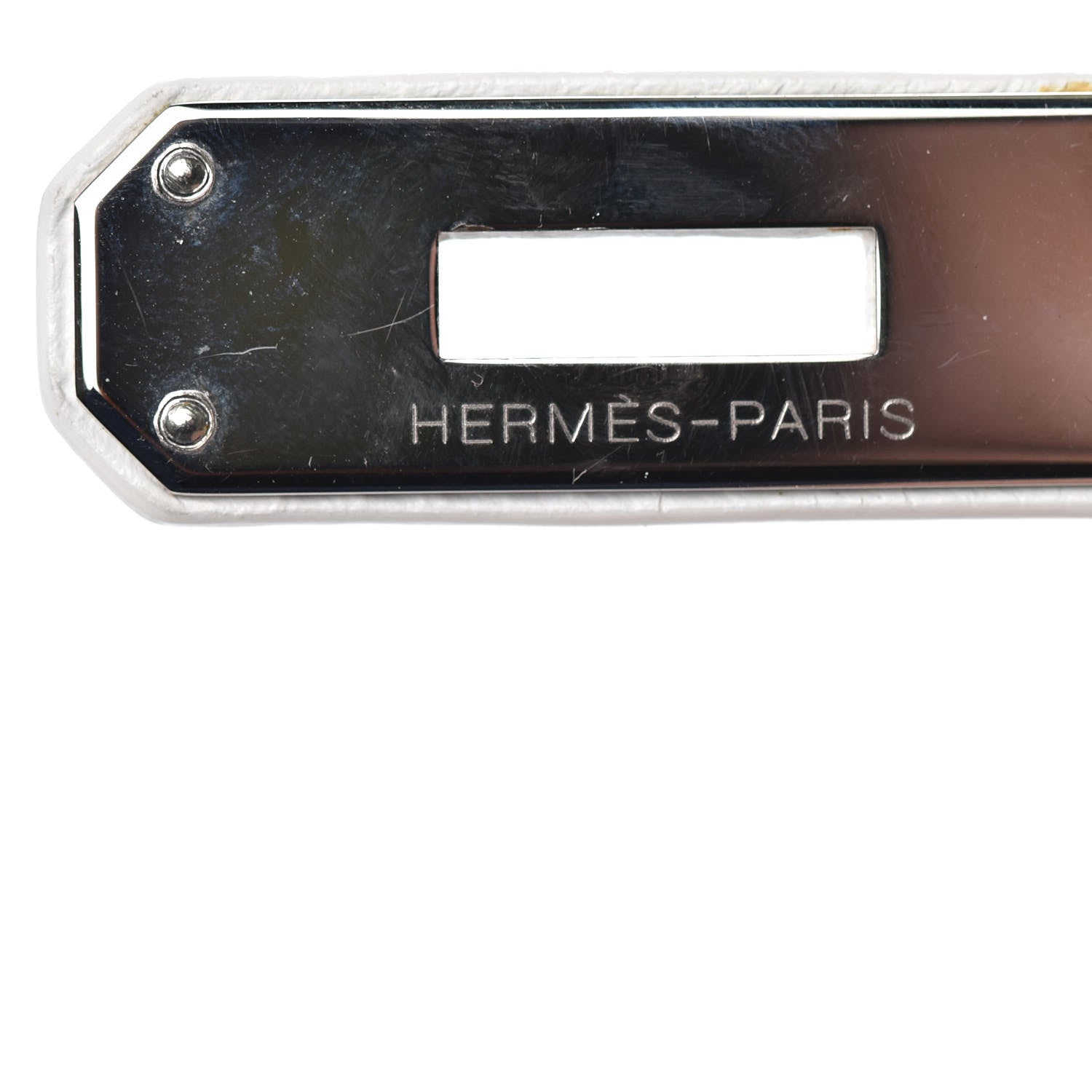 Hermes Taurillon Clemence Toile Kelly Retourne 32 White 22 of 40