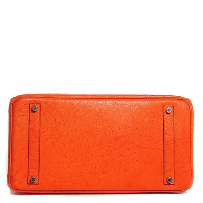 Hermes Ostrich Birkin 35 Orange 5 of 28