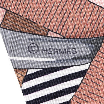 Hermes Silk Mors A Jouets Chemise Twilly Vieux Rose Gris Camel 4 of 4