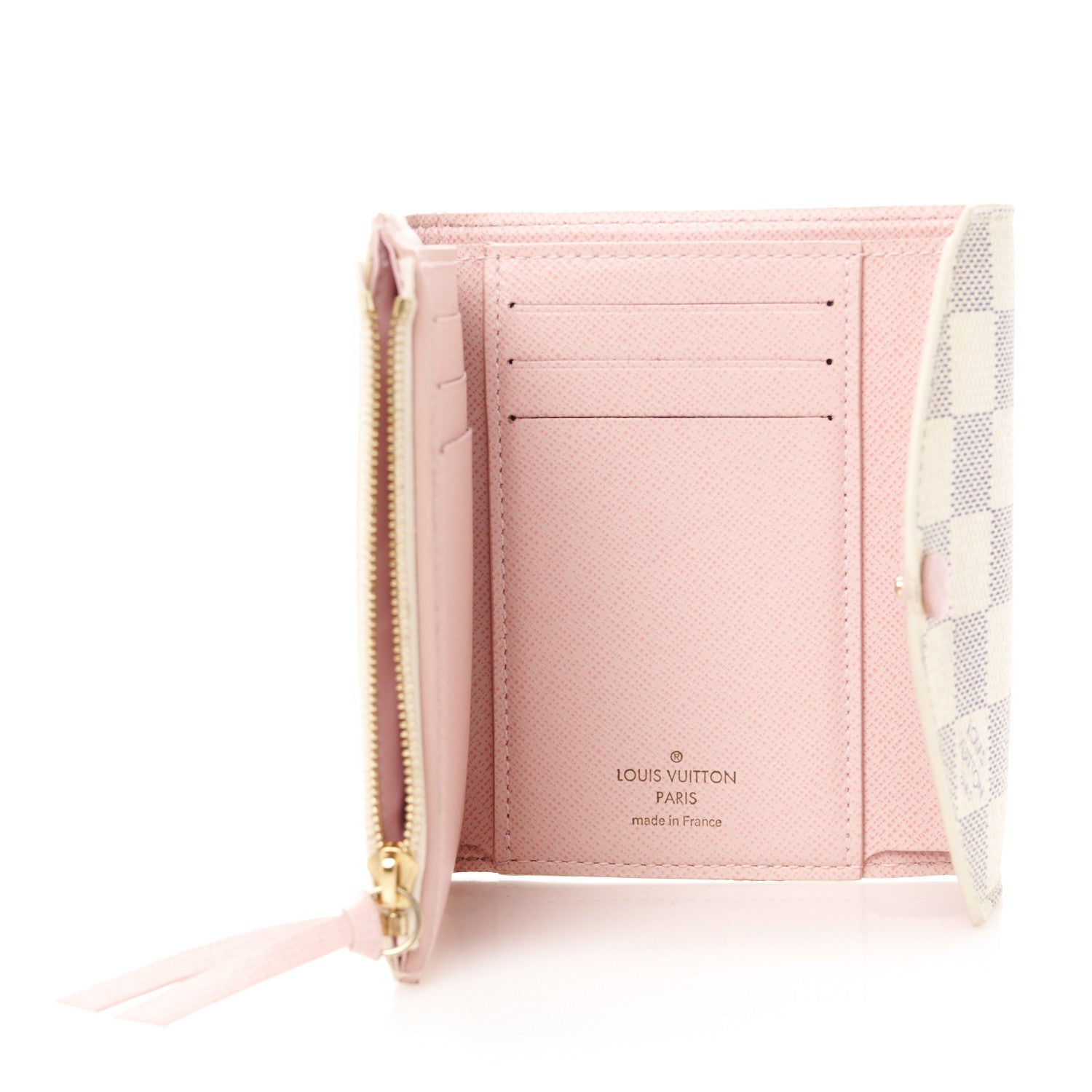 Louis Vuitton Damier Azur Victorine Wallet Rose Ballerine 6 of 10