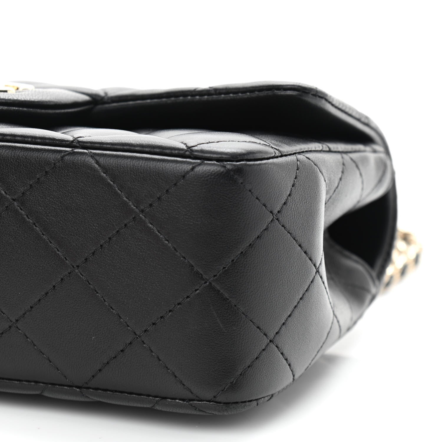 Chanel Lambskin Quilted Mini Lion Charm Top Handle Rectangular Flap Black 10 of 12