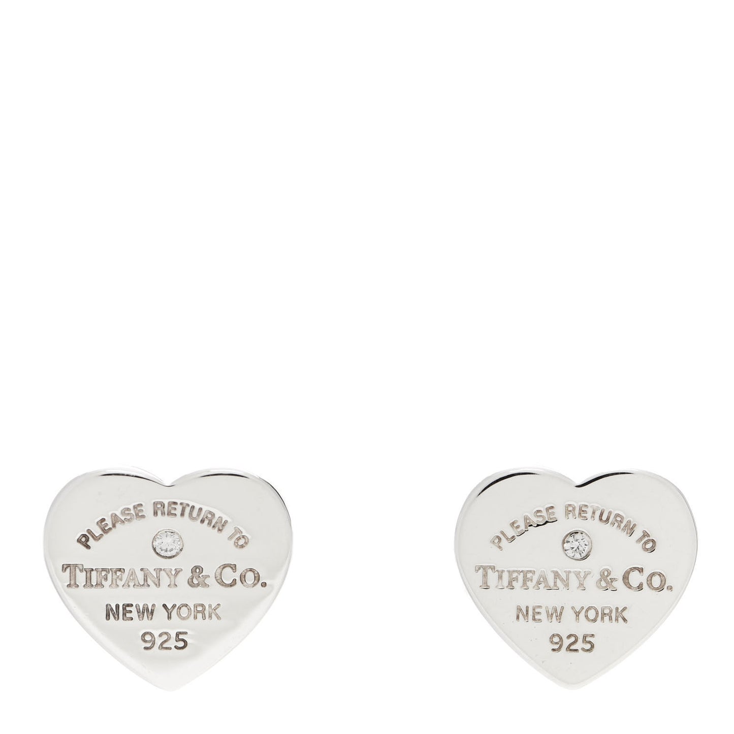 Sterling Silver Diamond Mini Return To Tiffany Heart Tag Earrings