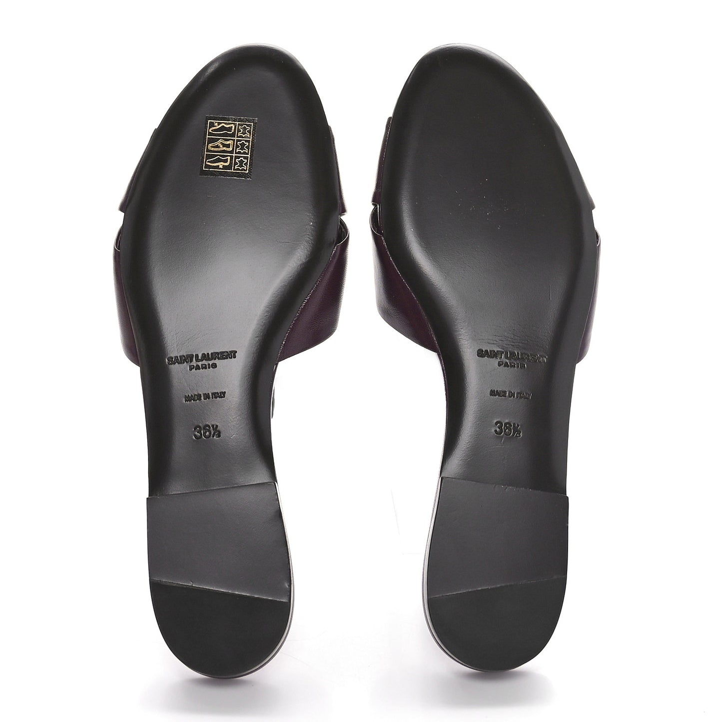 Incrociato Muriel Bianca Slide Sandals 36.5 Wine Red