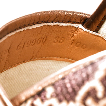 Gucci Lame Nappa GG Monogram Espadrilles 38 Brown Beige Light Bronze 6 of 9