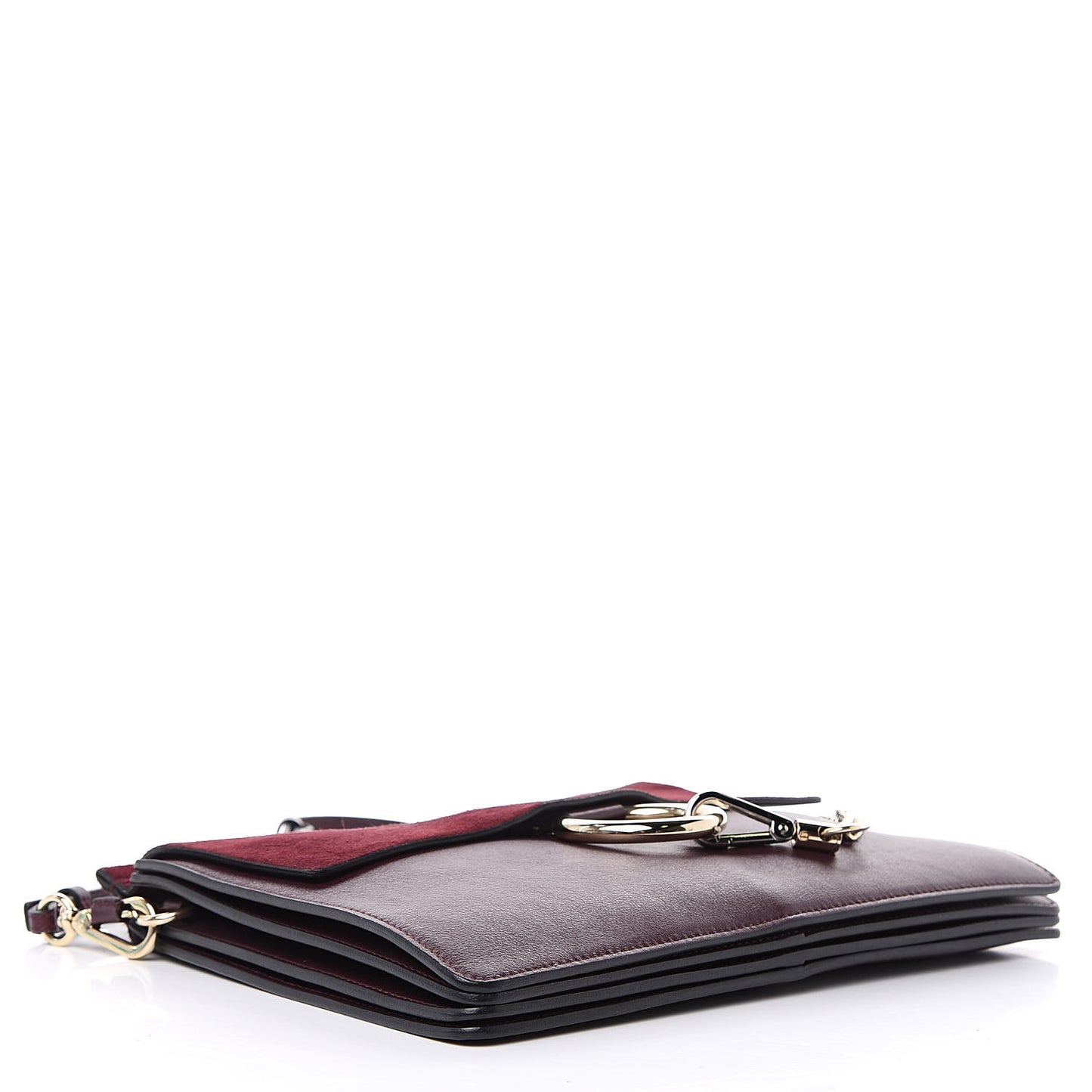 Suede Calfskin Medium Faye Shoulder Bag Dark Purple