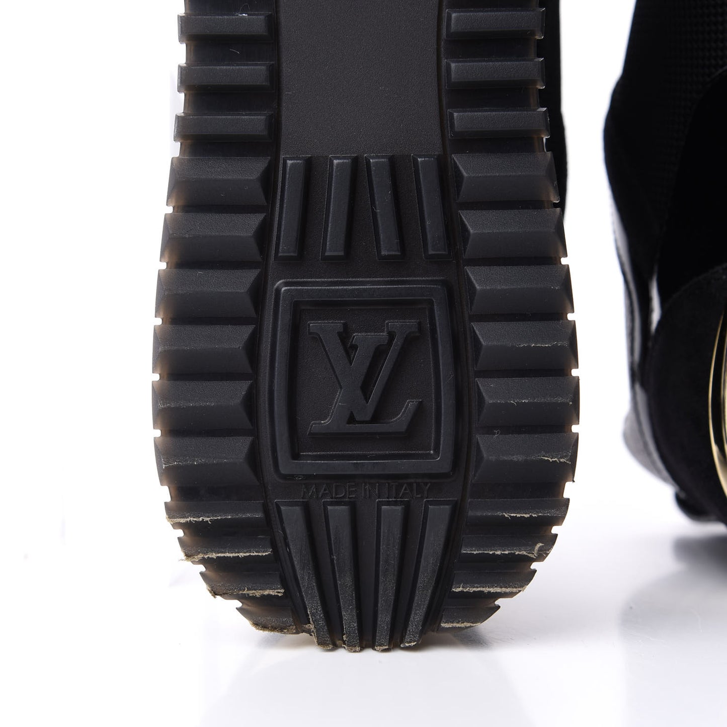 Suede Monogram Run Away Sneakers 37.5 Black