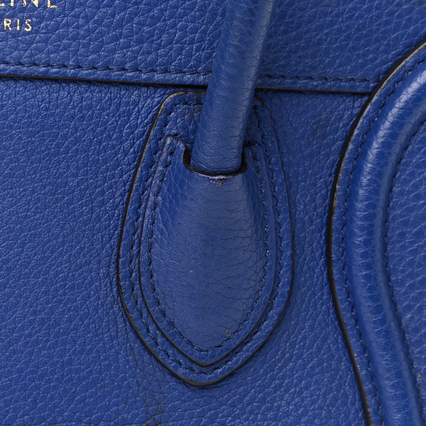 Drummed Calfskin Nano Luggage Indigo