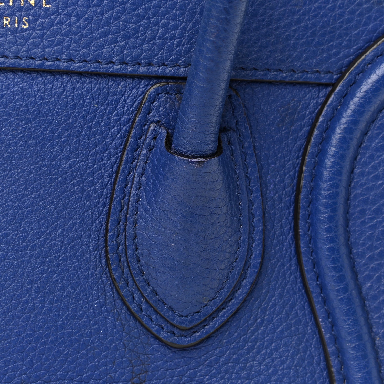 Celine Drummed Calfskin Nano Luggage Indigo 14 of 21