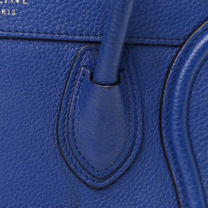 Celine Drummed Calfskin Nano Luggage Indigo 14 of 21