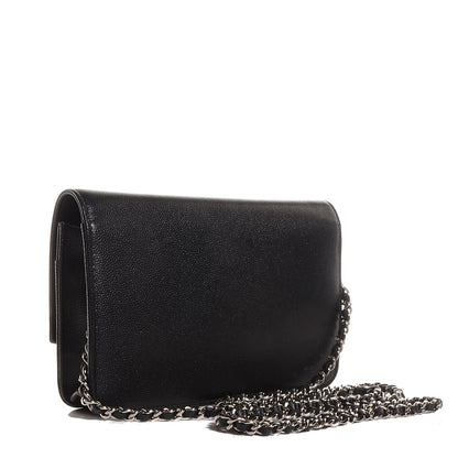 Chanel Caviar Sevruga Wallet On Chain WOC Black 3 of 9