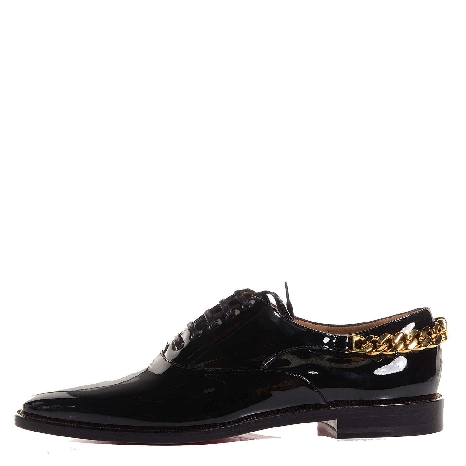 Christian Louboutin Mens Patent Stage Flat Oxfords 44 Black 1 of 5
