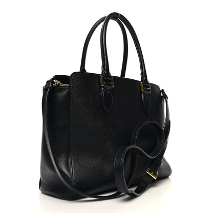 Prada Saffiano Metal Top Handle Black 3 of 9