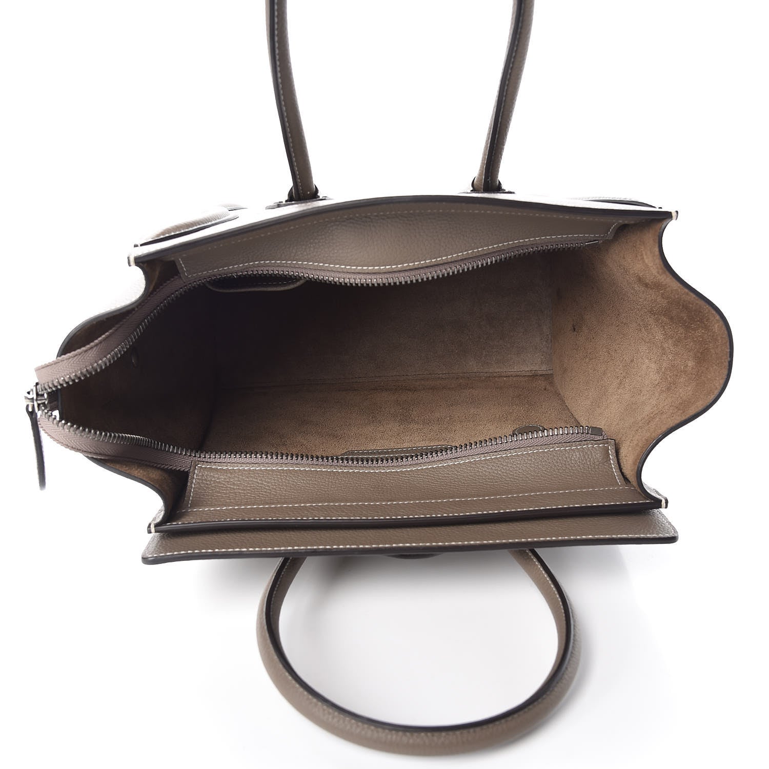 Celine Drummed Calfskin Micro Luggage Souris 6 of 9