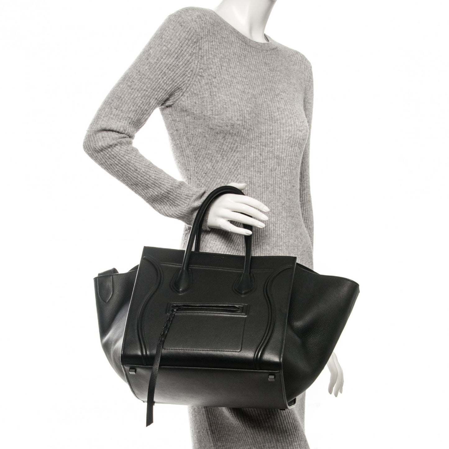 Supple Calfskin Medium Phantom Luggage Black