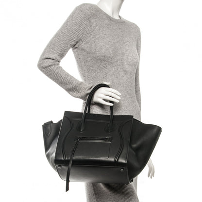 Celine Supple Calfskin Medium Phantom Luggage Black 2 of 7